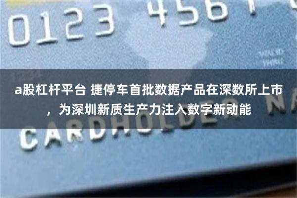 a股杠杆平台 捷停车首批数据产品在深数所上市，为深圳新质生产力注入数字新动能
