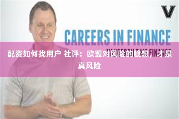 配资如何找用户 社评：欧盟对风险的臆想，才是真风险