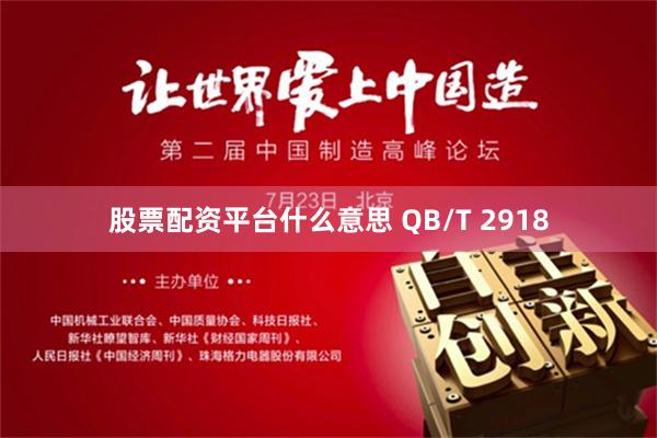 股票配资平台什么意思 QB/T 2918