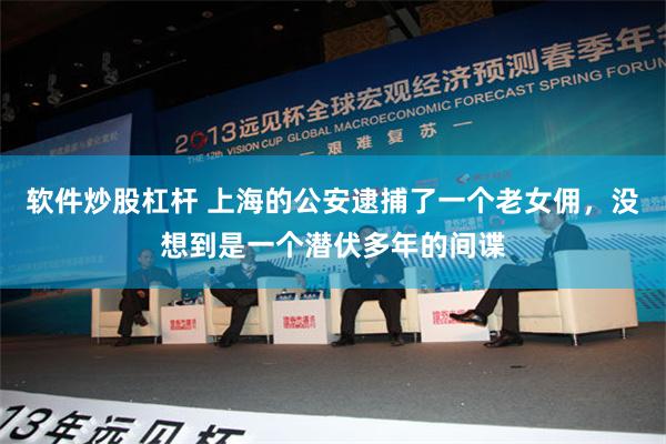 软件炒股杠杆 上海的公安逮捕了一个老女佣，没想到是一个潜伏多年的间谍