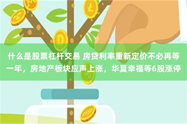 什么是股票杠杆交易 房贷利率重新定价不必再等一年，房地产板块应声上涨，华夏幸福等6股涨停