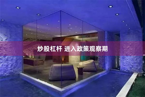 炒股杠杆 进入政策观察期