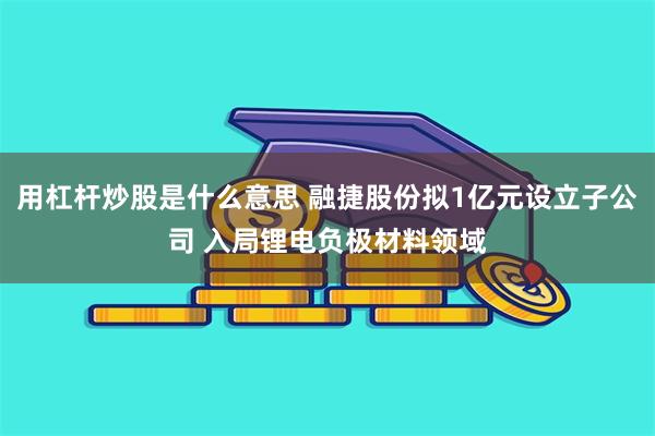 用杠杆炒股是什么意思 融捷股份拟1亿元设立子公司 入局锂电负极材料领域