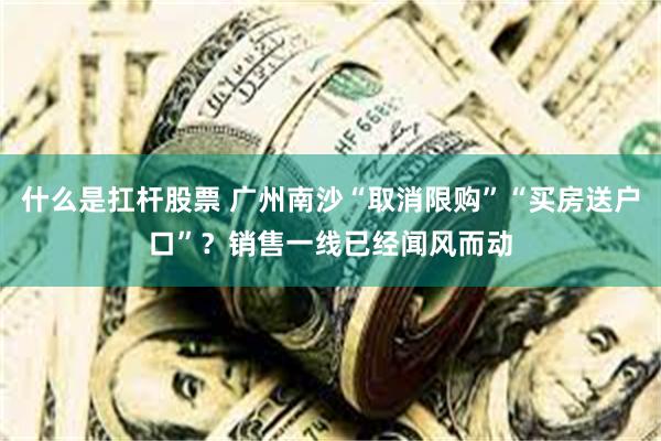 什么是扛杆股票 广州南沙“取消限购”“买房送户口”？销售一线已经闻风而动