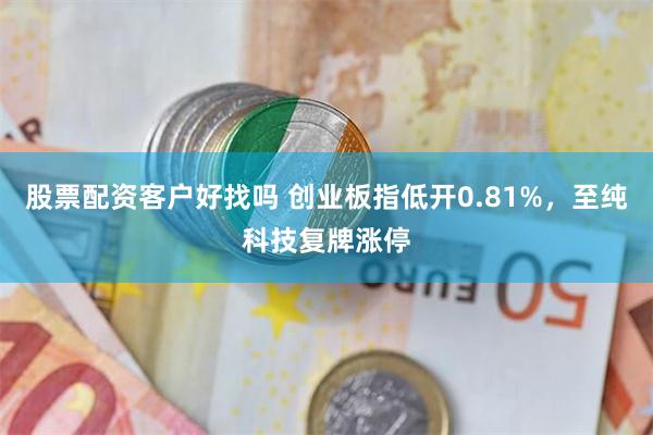 股票配资客户好找吗 创业板指低开0.81%，至纯科技复牌涨停