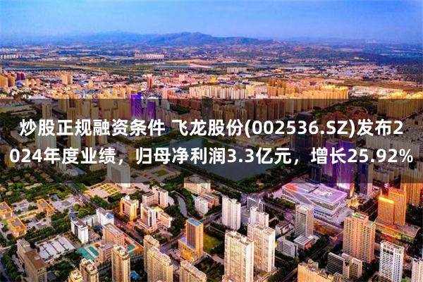 炒股正规融资条件 飞龙股份(002536.SZ)发布2024年度业绩，归母净利润3.3亿元，增长25.92%