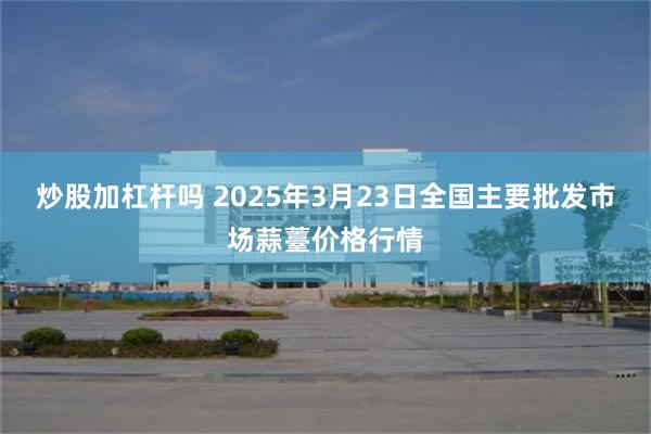 炒股加杠杆吗 2025年3月23日全国主要批发市场蒜薹价格行情