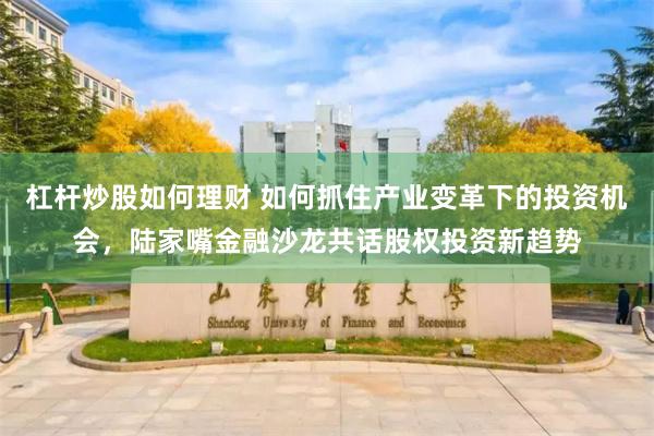 杠杆炒股如何理财 如何抓住产业变革下的投资机会，陆家嘴金融沙龙共话股权投资新趋势